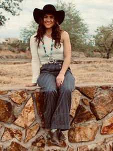 Asphalt Cowgirl Western Pin Stripe Trousers