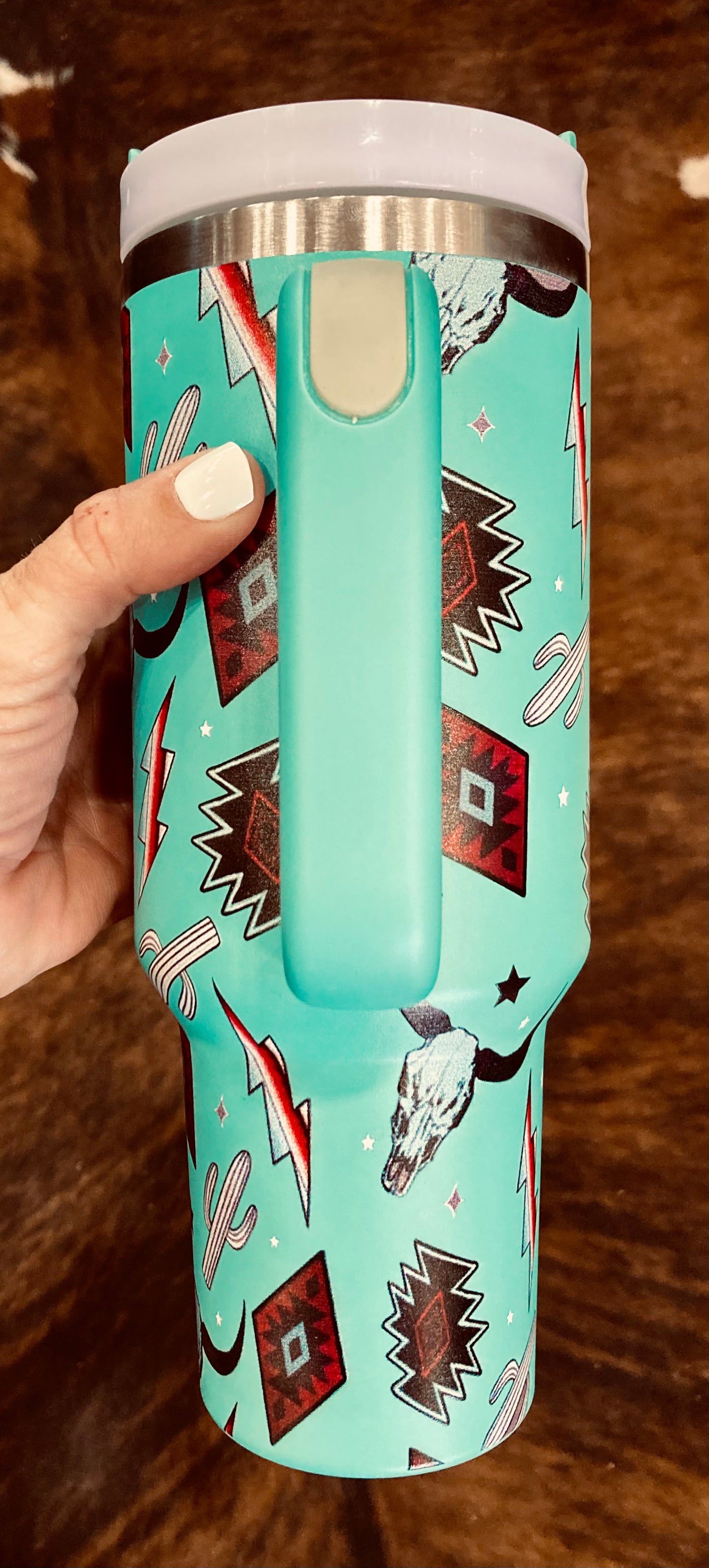 Turquoise Western Aztec Stainless Steel Tumbler