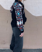 Load image into Gallery viewer, “Shasta” Black Aztec Button Down  Shacket