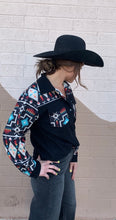 Load image into Gallery viewer, “Shasta” Black Aztec Button Down  Shacket