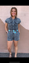 Load image into Gallery viewer, “Olivia” Denim Button Down Romper