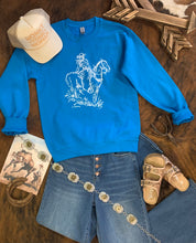 Load image into Gallery viewer, “Sapphire Cowgirl” Crewneck Sweatshirt