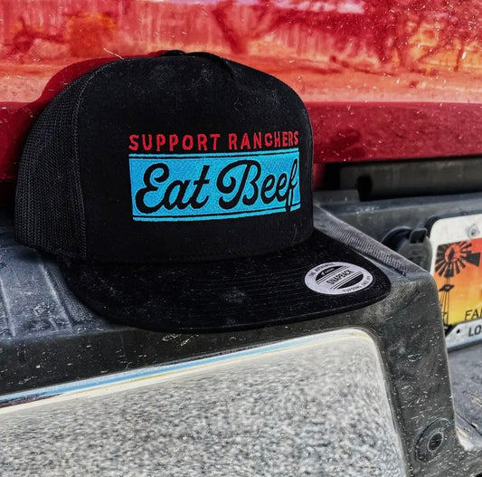 Support Ranchers Eat Beef Hat - Black