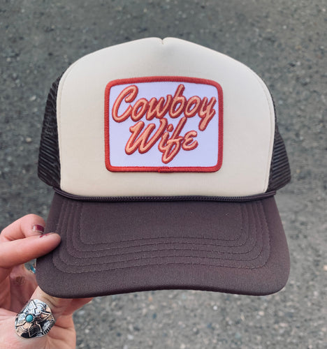 “Cowboy Wife” Embroidered Patch Trucker Hat