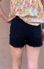 Load image into Gallery viewer, “Callie” Distressed Black Denim Shorts