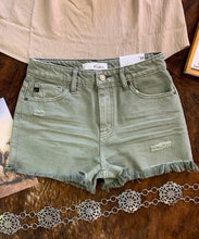 Load image into Gallery viewer, &quot;JJ&quot; KanCan Olive Frayed Denim Shorts