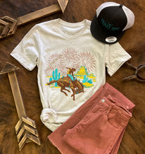 Load image into Gallery viewer, “Red, White &amp; Bronc” Tee